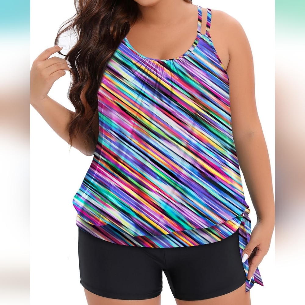 HOLIPICK 2 Piece Tankini Swimsuit with Shorts